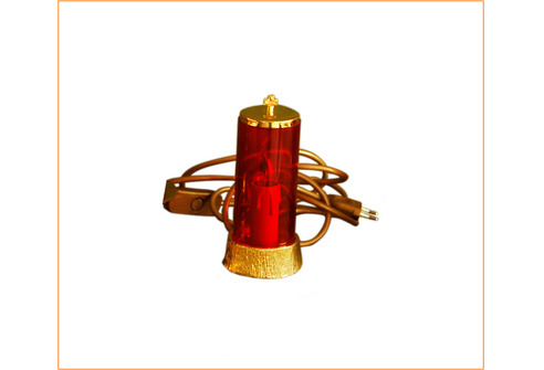 Lámpara del Santísimo eléctrica para mesa con vaso rojo