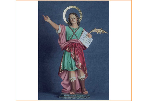 Imagen artesanal de San Pancracio en pasta madera