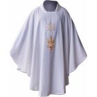 Casulla de poliéster y lana con IHS dorado blanco
