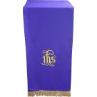 Paño cubre atril con IHS bordado morado