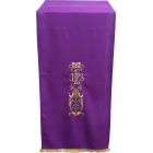 Paño de atril con IHS y otros bordados litúrgicos morado
