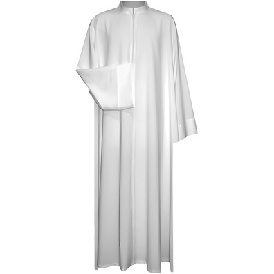 Alba lisa de cremallera frontal blanco