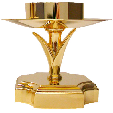 Candelero con base dorada