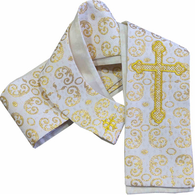 Casulla brocada del Buen Pastor beige