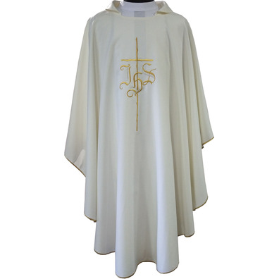 Casulla barata con estola lisa beige