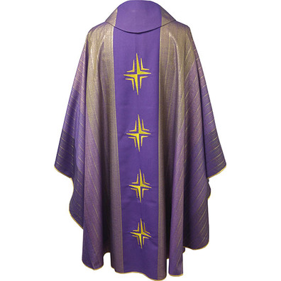 Casulla en cuatro colores | Bordados Cruz morado