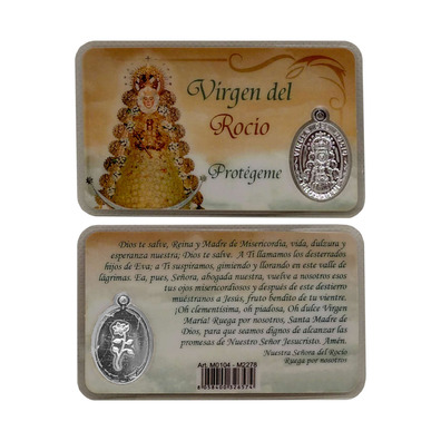 Estampa de la Virgen del Rocío con medalla
