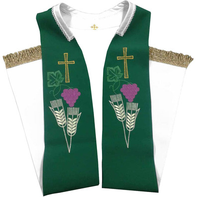 Estolón reversible con Cruz de Jerusalén verde / blanco