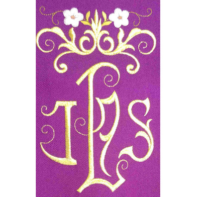 Estolón en los cuatro colores litúrgicos con IHS bordado morado