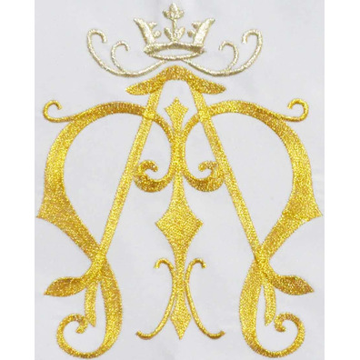 Mantel de altar con monograma mariano