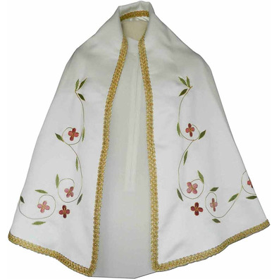 Manto de color blanco para Virgen María