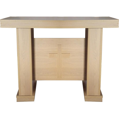 Mesa de altar de melamina imitación madera