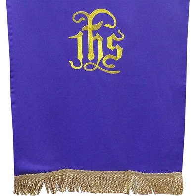 Paño cubre atril con IHS bordado morado