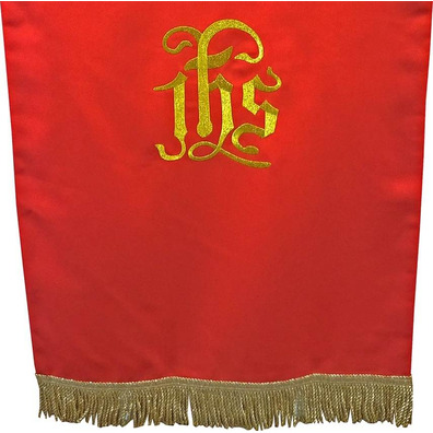 Paño cubre atril con IHS bordado rojo