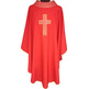 Casulla cuatro colores | Bordado Cruz latina rojo