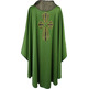 Casulla de lana con Cruz de seda verde