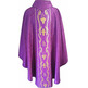 Casulla damasco con galón central dorado morado