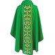 Casulla con estolón con decoración dorada verde