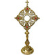 Custodia de bronce con Cruz y base circular