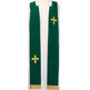 Estola con Cruces y fleco dorado verde