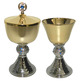 Minicopón de metal bicolor con baño de oro azul