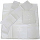 Conjunto de altar con IHS bordado en hilo blanco