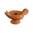 Candelero de cerámica color terracota para cera líquida