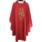 Casulla bordado Franciscano rojo