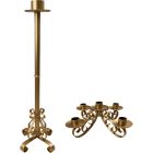 Candelabro dorado | Corona de Adviento y porta Cirio