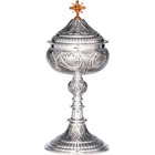 Copón de plata de ley con tapa cincelada