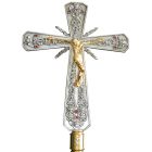 Cruz parroquial plateada fabricada en fundición