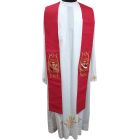 Estola sacerdotal con bordado franciscano rojo