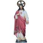 Sagrado Corazón de Jesús con mano en el pecho