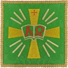 Palia bordado Alfa y Omega | Conjuntos de Altar verde