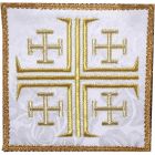 Palia bordado Cruces de Jerusalén | Ornamentos litúrgicos blanco