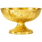 Patena de plata repujada con baño de oro de 24 kilates