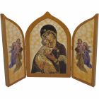 Tríptico religioso imitación madera | Virgen Perpetuo Socorro