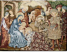 Tapiz de Navidad: Adoración de los Reyes al Niño