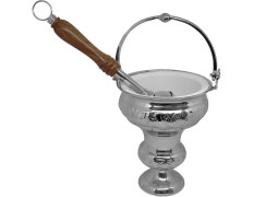 Acetre plateado con hisopo | 20 cm.