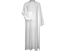 Alba lisa de cremallera frontal blanco