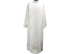 Alba sacerdotal con bordado Cruz de Jerusalén