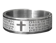 Anillo Ave María de acero