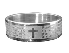 Anillo Padre Nuestro de acero