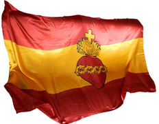 Bandera de España con el Sagrado Corazón