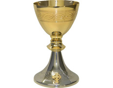 Cáliz con baño plateado y baño dorado