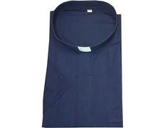 Añadir a la cesta Camisa sacerdotal con alzacuellos | Azul marino M/C Camisa sacerdotal con alzacuellos | Azul marino M/C
