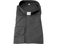 Camisa gris oscuro con cuello tirilla M/L