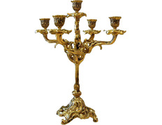 Candelabro de bronce para cinco velas