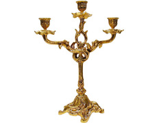 Candelabro de bronce para tres velas