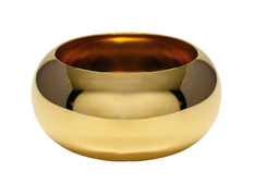 Candelero de mesa de metal dorado